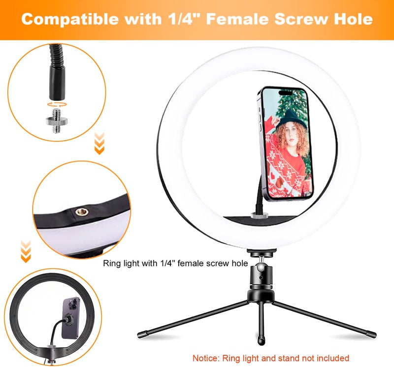 JCTRIWAY Ring Light Phone Holder Attachment, Strong Magnetic Phone Holder for Ring Light and Tripod Stand, Flexible Cell Phones Tripod Mount Adapter for MagSafe iPhone 16 15 14 13 12 Series and Android Phones - Image 5